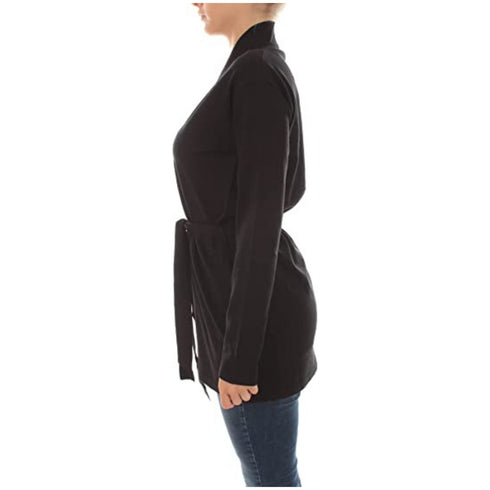 Cardigan Donna CERNIA con cintura Nero Emme Marella- Francavilla Moda